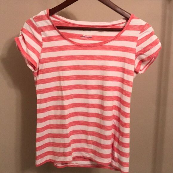 COLUMBIA Red and White Stripe T-Shirt - Size XS - Picture 1 of 5